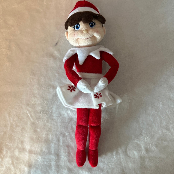 Elf on the Shelf Doll 15" Red White Plush Girl Skirt Christmas Tradition Holiday - Picture 3 of 6